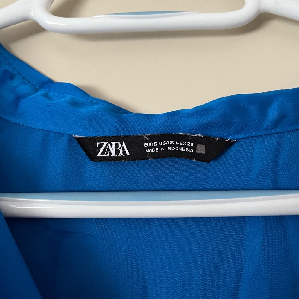 Zara Royal Blue Button Down Shirt - Picture 3 of 10